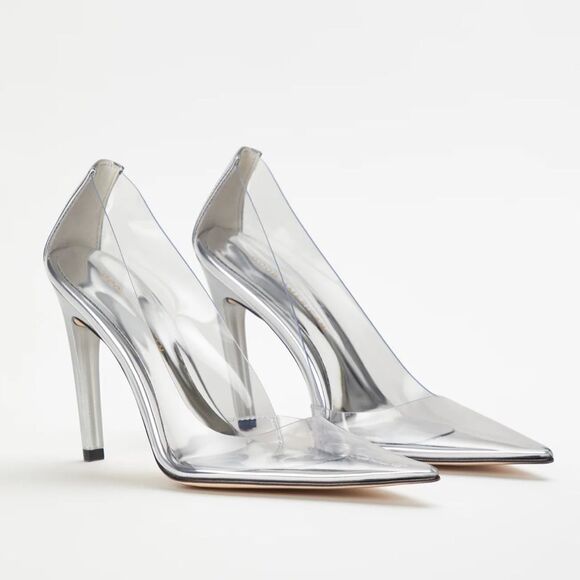 NEW Good American CINDER-F*CKING-RELLA PUMP Clear - size 7.5 - Picture 1 of 7